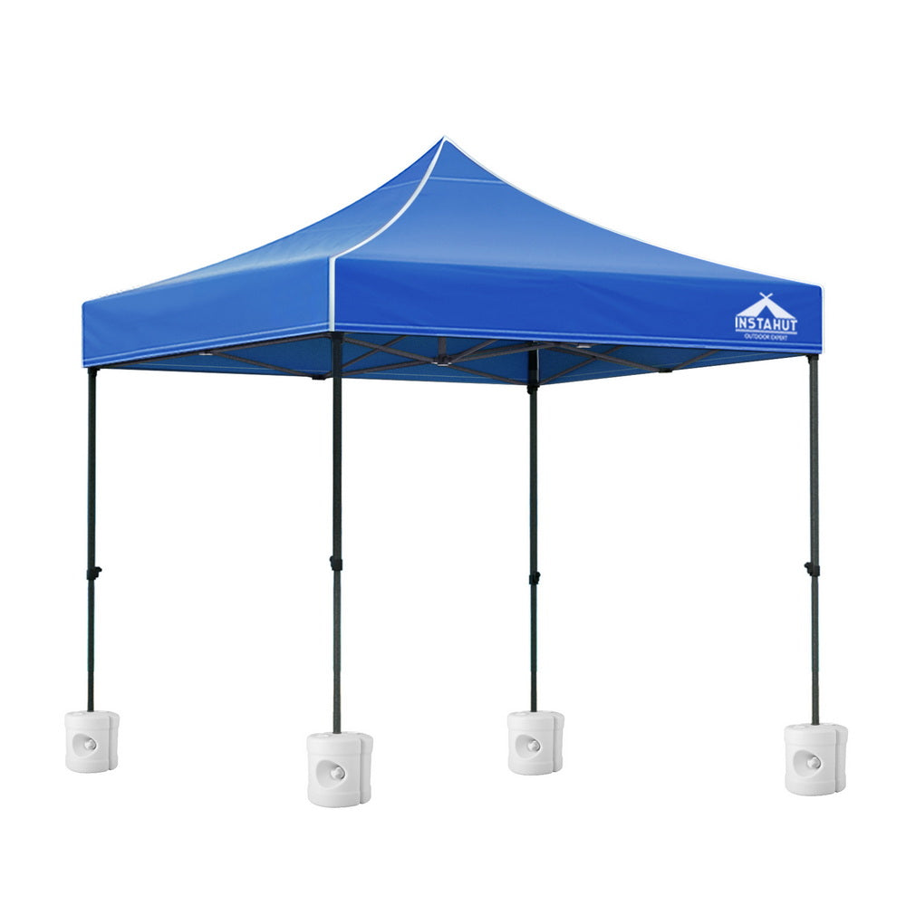 Gazebo Pop Up 3x3M with Base Podx4 Marquee Folding Outdoor Wedding Camping Tent Shade Canopy - Blue