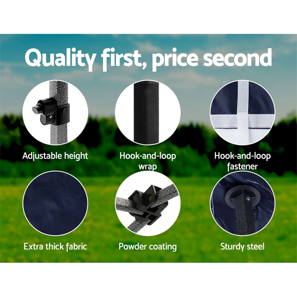 Gazebo Pop-Up Marquee 3x3 Outdoor Wedding Base Pod Kit - Navy