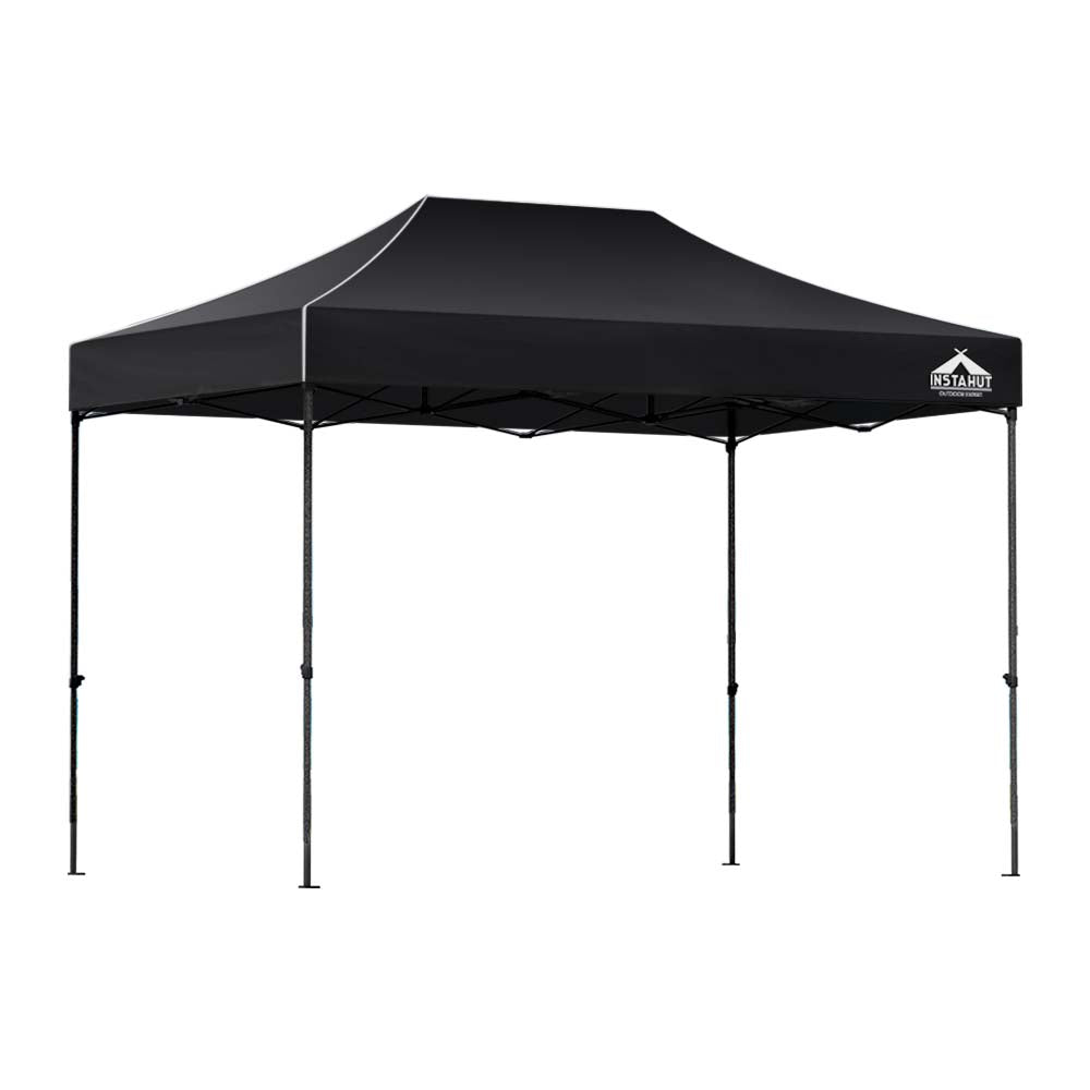 Instahut Gazebo Pop Up Marquee 3x4.5 Folding 500D Wedding Tent Base Pod Black