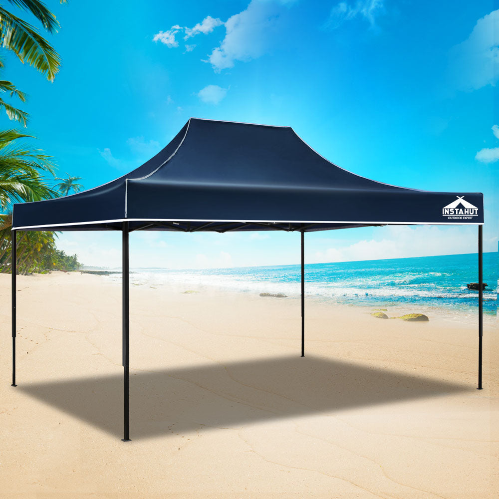 Gazebo Pop Up Marquee 3x4.5m Folding Tent Camping 500D Oxford Navy