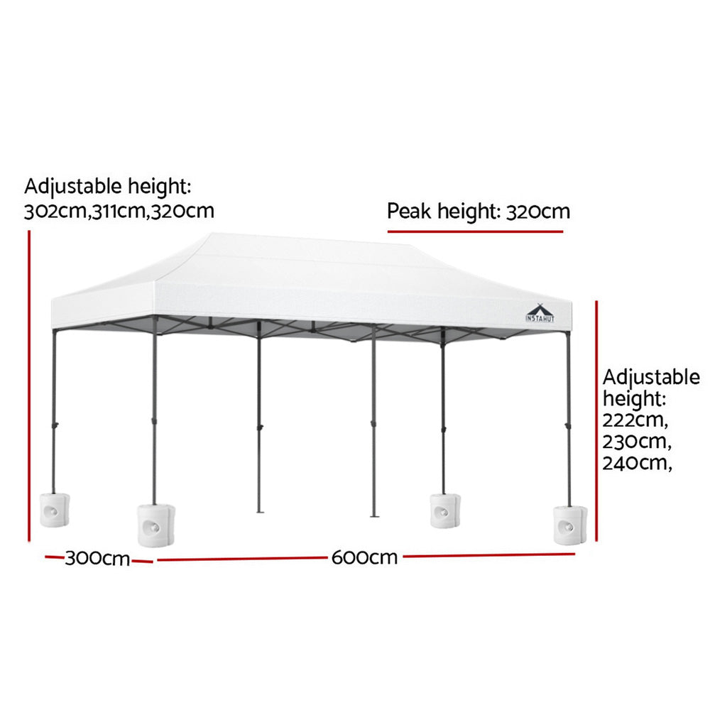 Gazebo Pop-Up Marquee 3x6 Outdoor Wedding Base Pod Kit - White