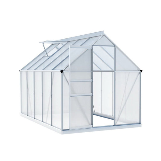 Green Fingers Greenhouse Aluminium Polycarbonate Premium Garden Storage Shed 3.1Mx1.9Mx2.0M