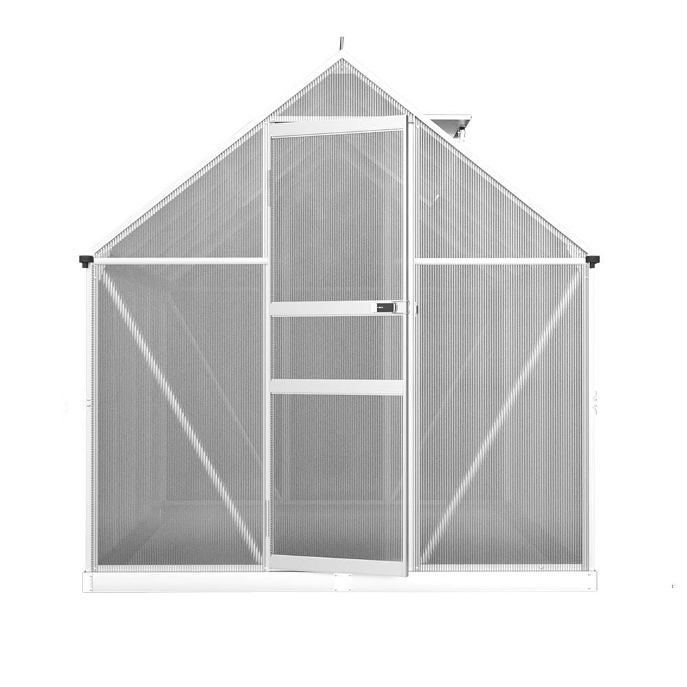 Greenhouse Aluminium Polycarbonate Garden Shed - 2.4x1.9M