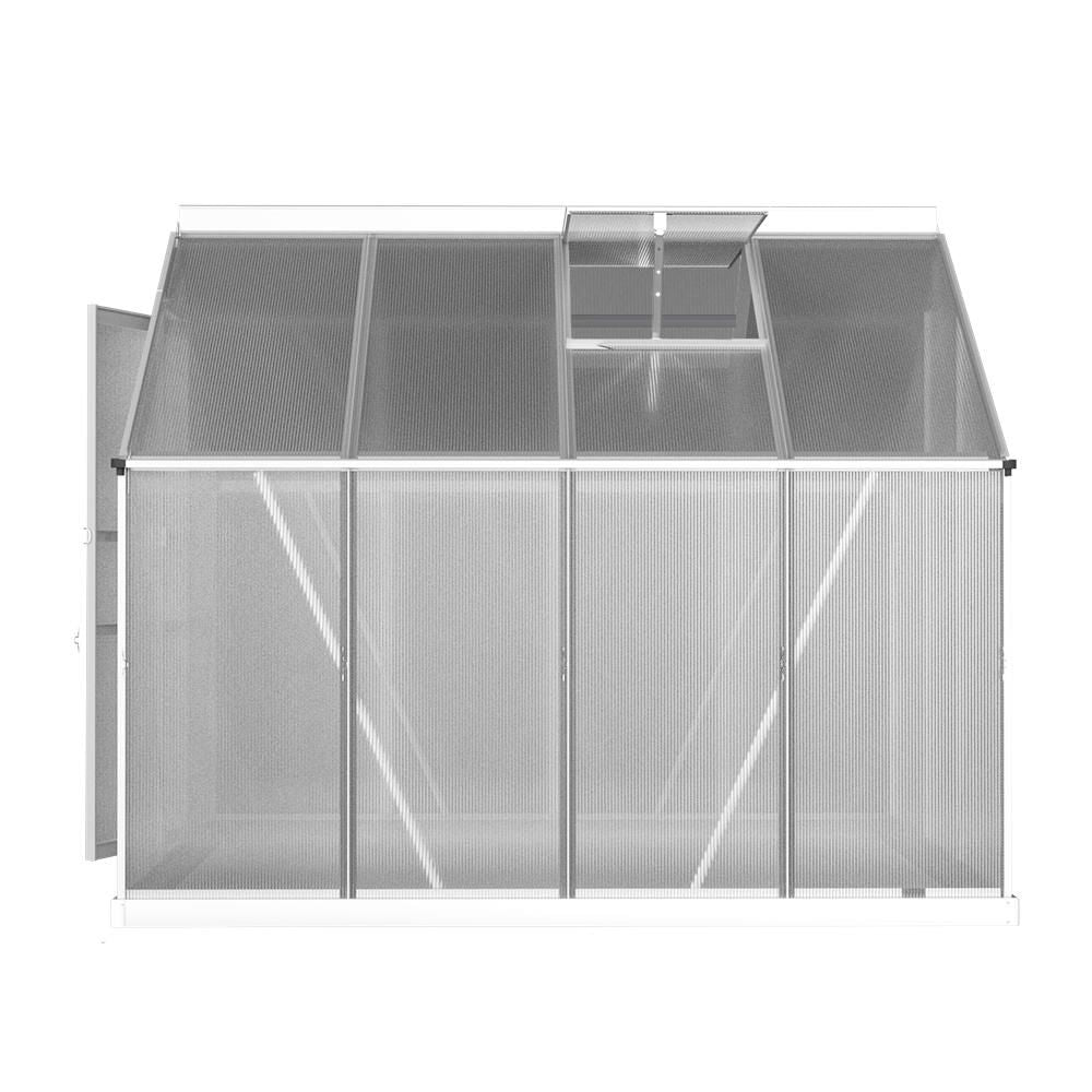 Greenhouse Aluminium Polycarbonate Garden Shed - 2.4x1.9M