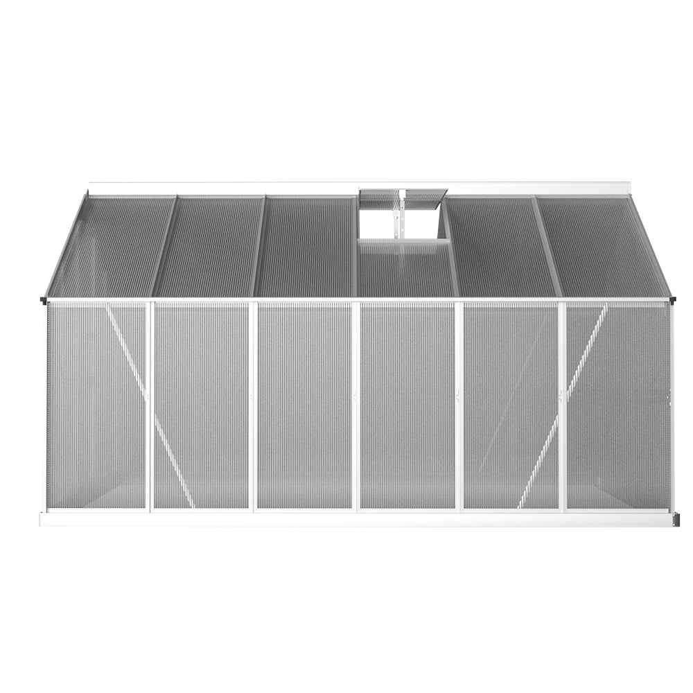 Greenhouse Aluminium Polycarbonate Garden Shed - 3.6x2.5M