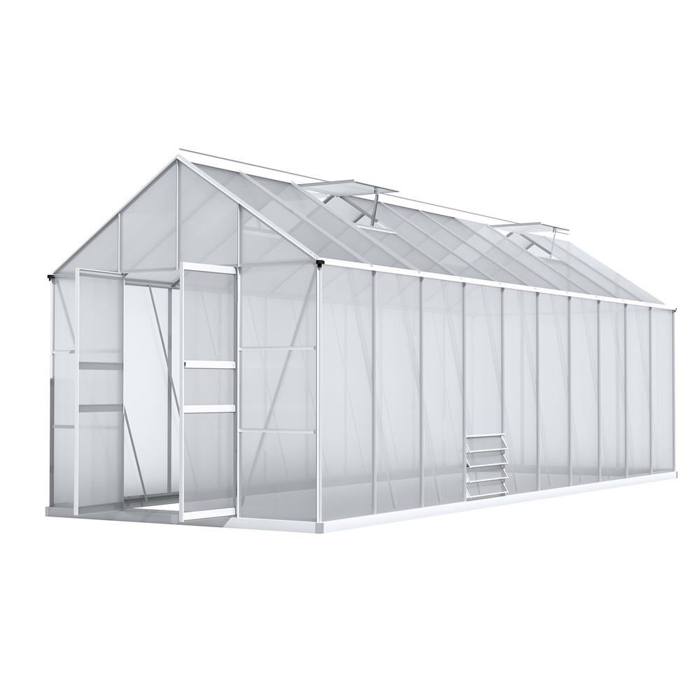 Greenhouse Aluminium Large Garden Shed 6X2.4M