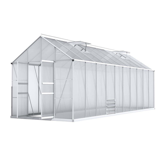 Greenhouse Aluminium Large Garden Shed 6X2.4M