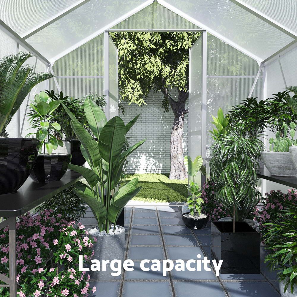 Greenhouse Aluminium Large Garden Shed 6X2.4M