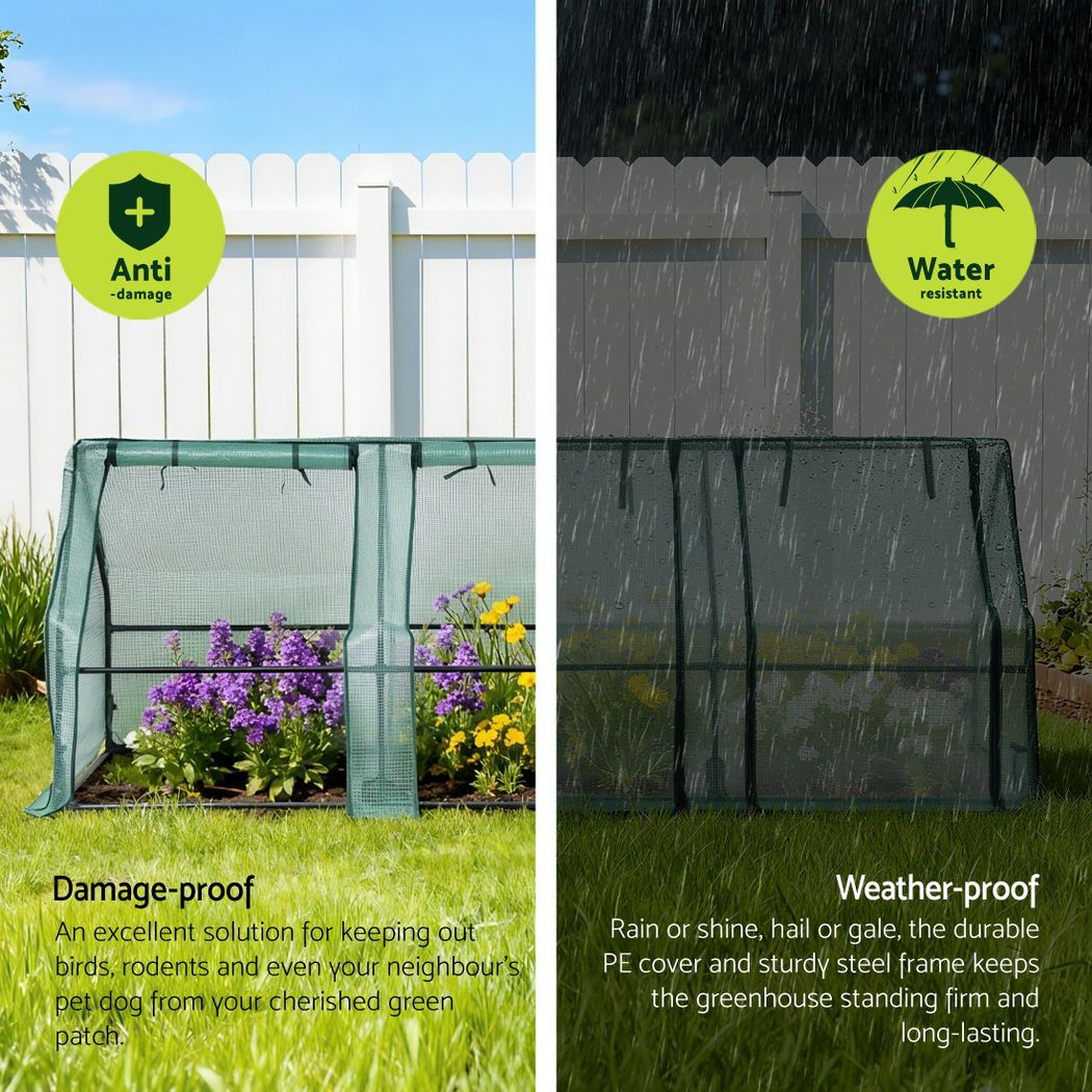 Green Fingers Mini Greenhouse 240x90x90cm Steel