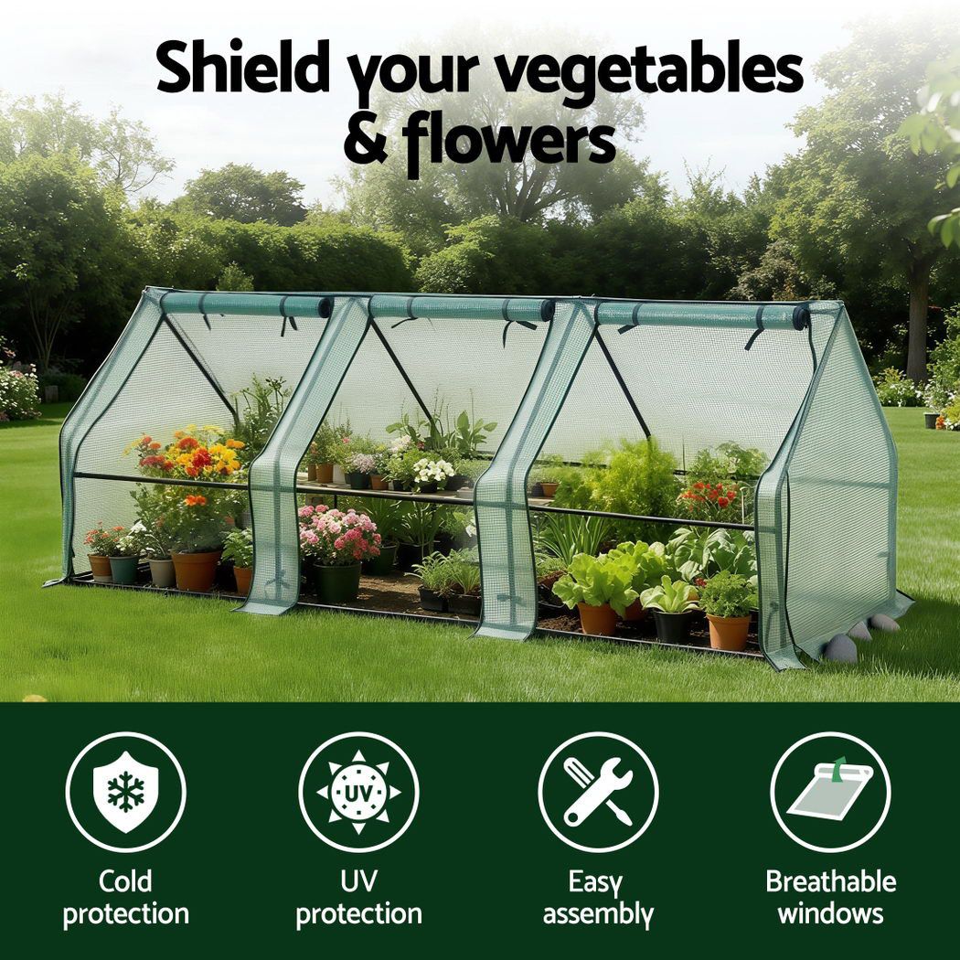 Steel greenhouse Green Fingers Mini 240x90x90cm Frame PE