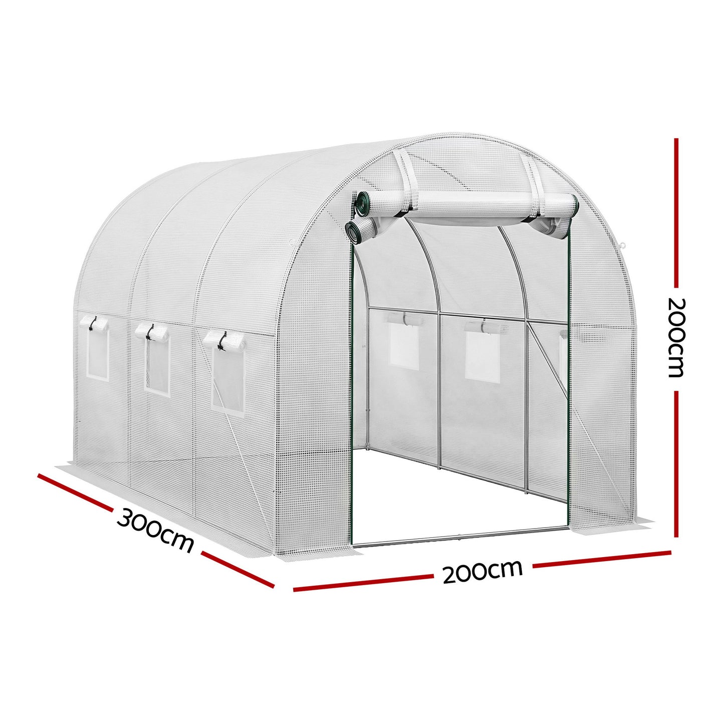 Green Fingers Greenhouse 3x2x2M Walk in Green House White