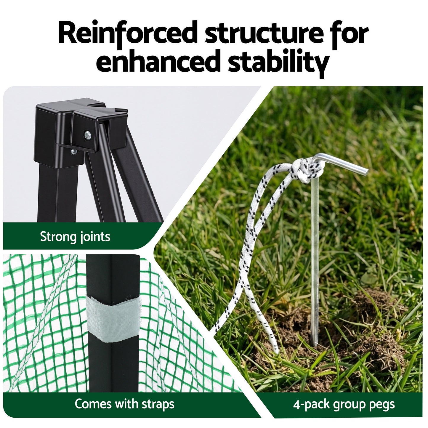 Green Fingers Greenhouse 180x240x240cm Steel Frame PE Cover Outdoor Shelter