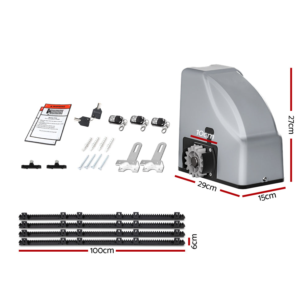 LockmAutomatic Sliding Gate Opener Kit 4M 800KG