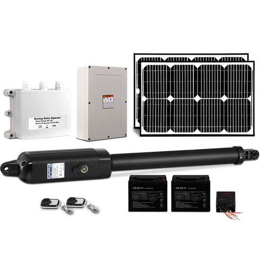 Swing Gate Opener Auto Solar Power Remote Control 500KG 40W