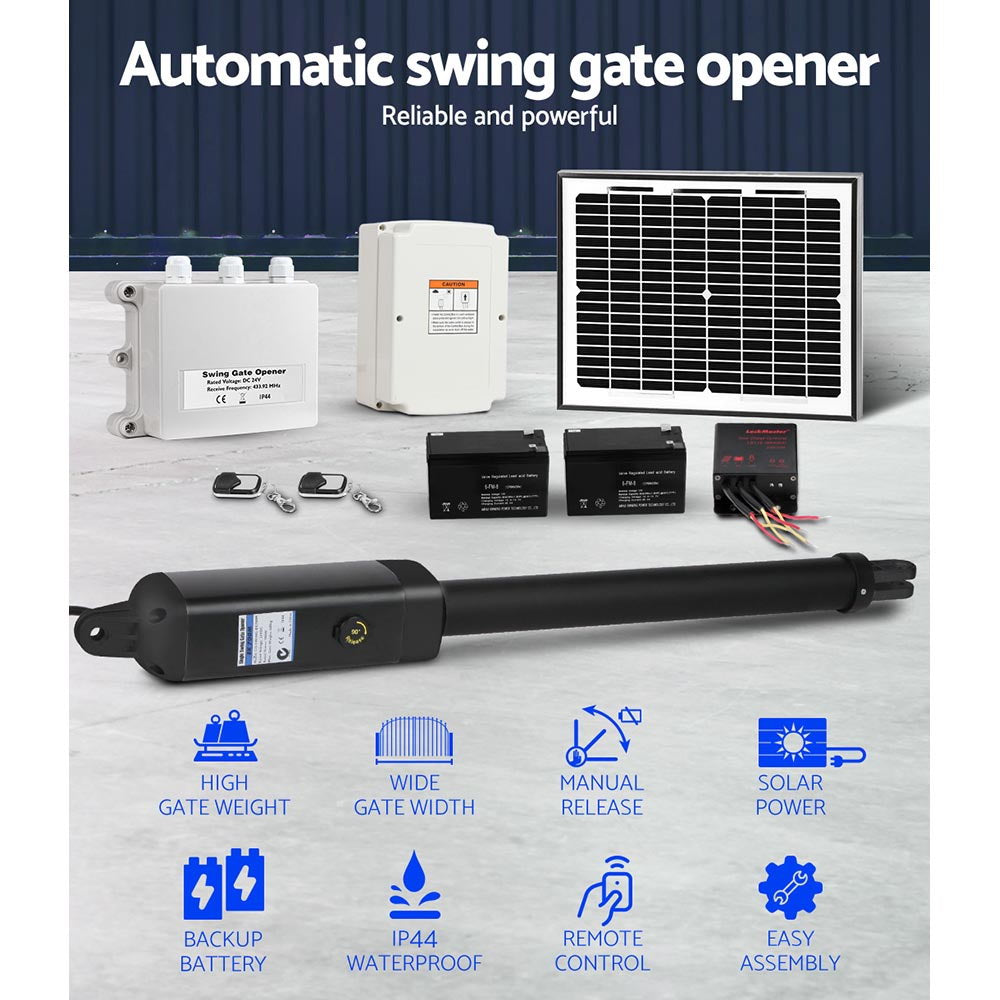 Solar Swing Gate Opener Kit 500KG, Automatic