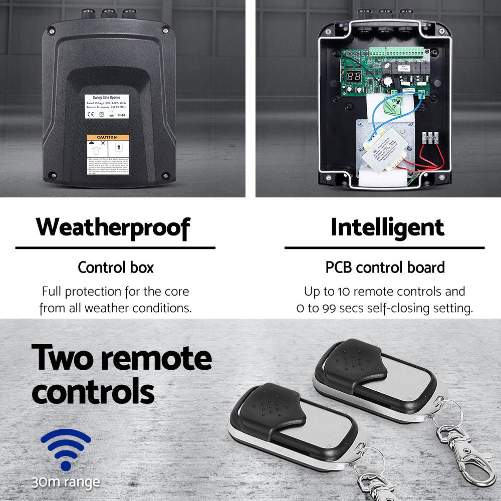 Swing Gate Opener Auto Solar Power Kit Remote Control 800KG