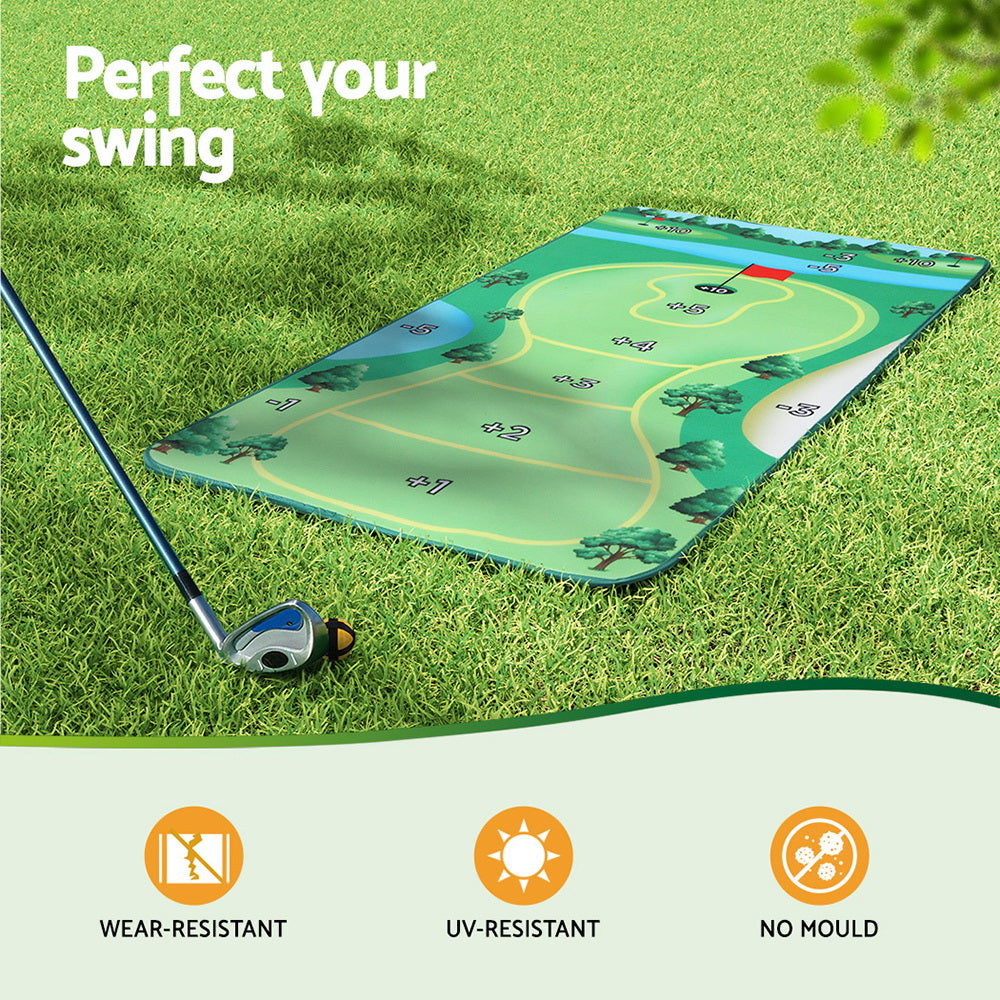 Golf Chipping Game Mat Indoor Outdoor Practice¬†Training Aid Set