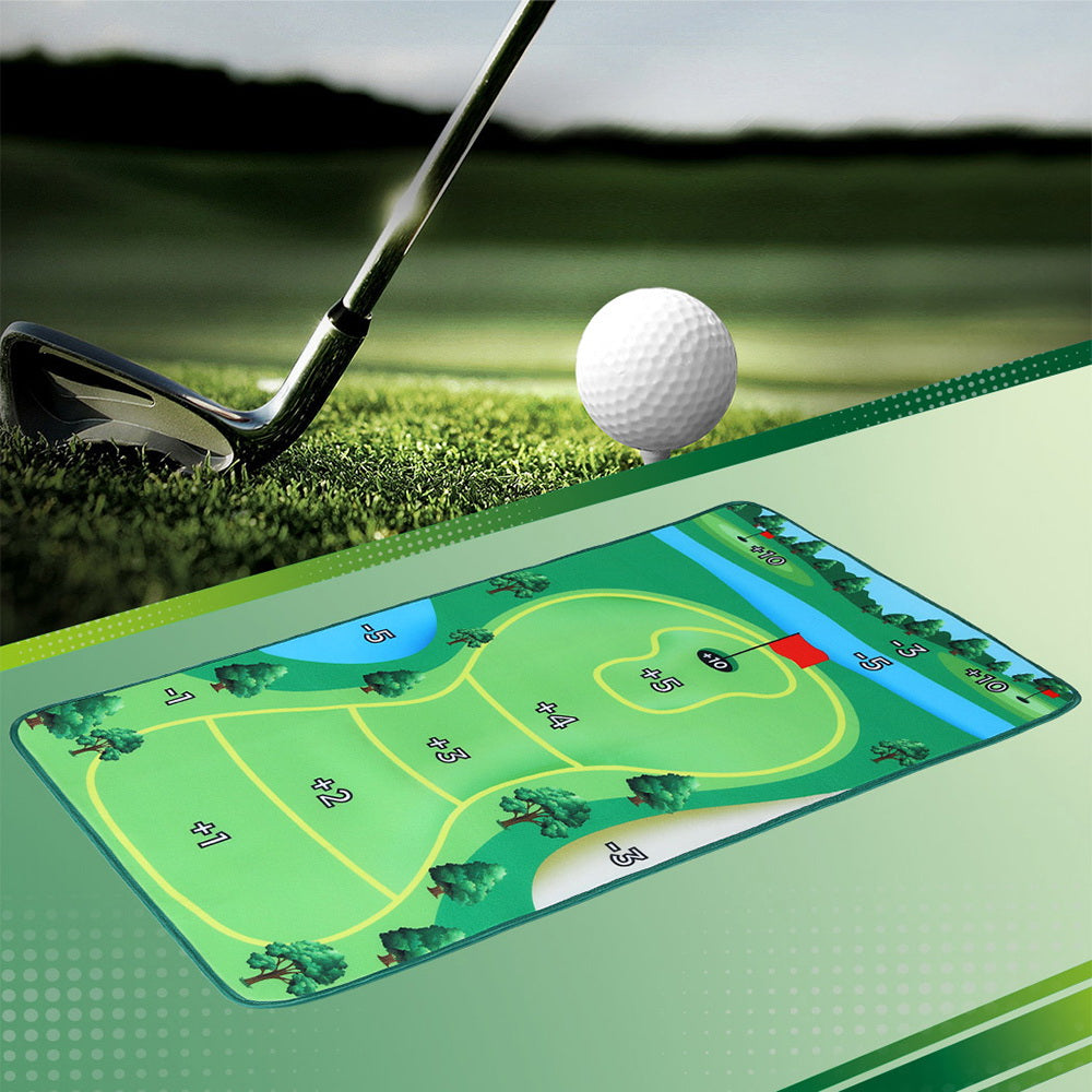 Golf Chipping Game Mat Indoor Outdoor Practice¬†Training Aid Set