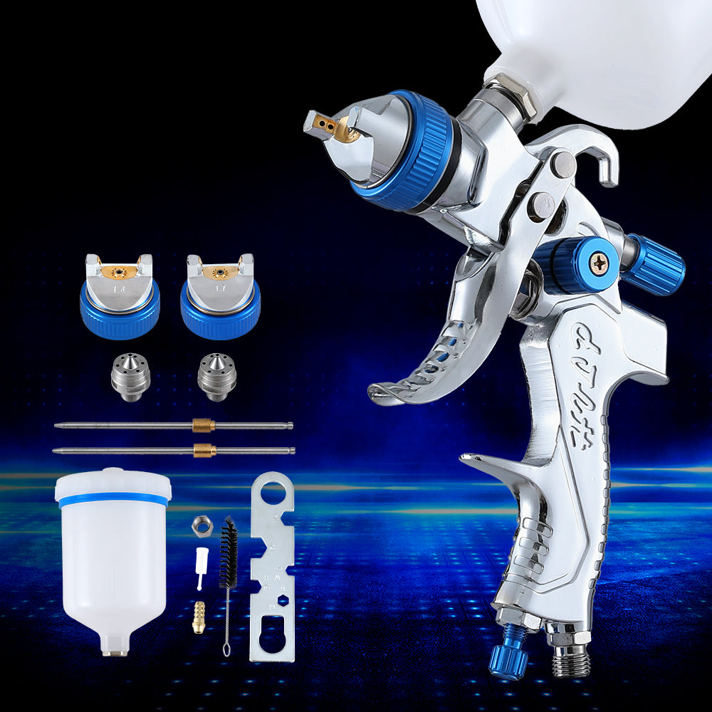 HVLP Air Spray Gun Gravity Feed with Cup & Nozzles