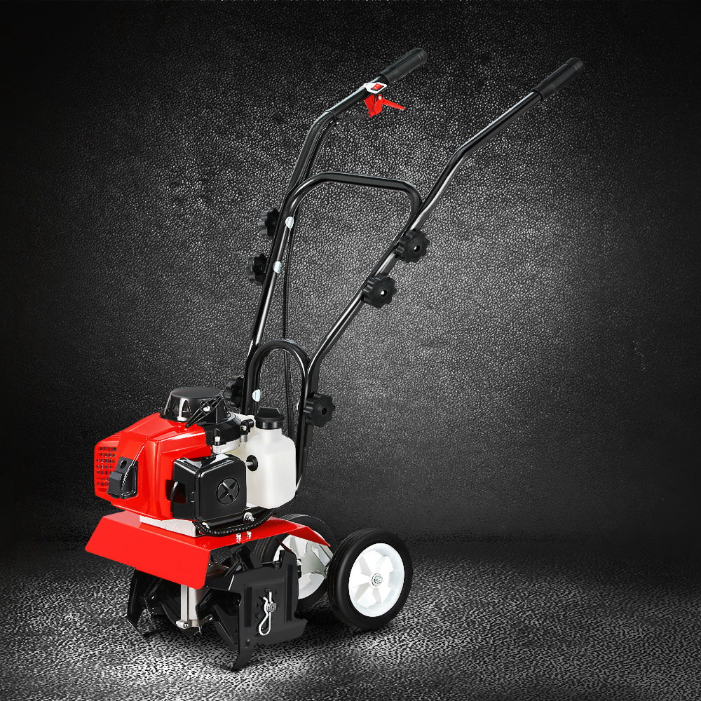 Garden Tiller 63CC Cultivator Rototiller with 4 Blades for Soil Plowing Rotary Hoe