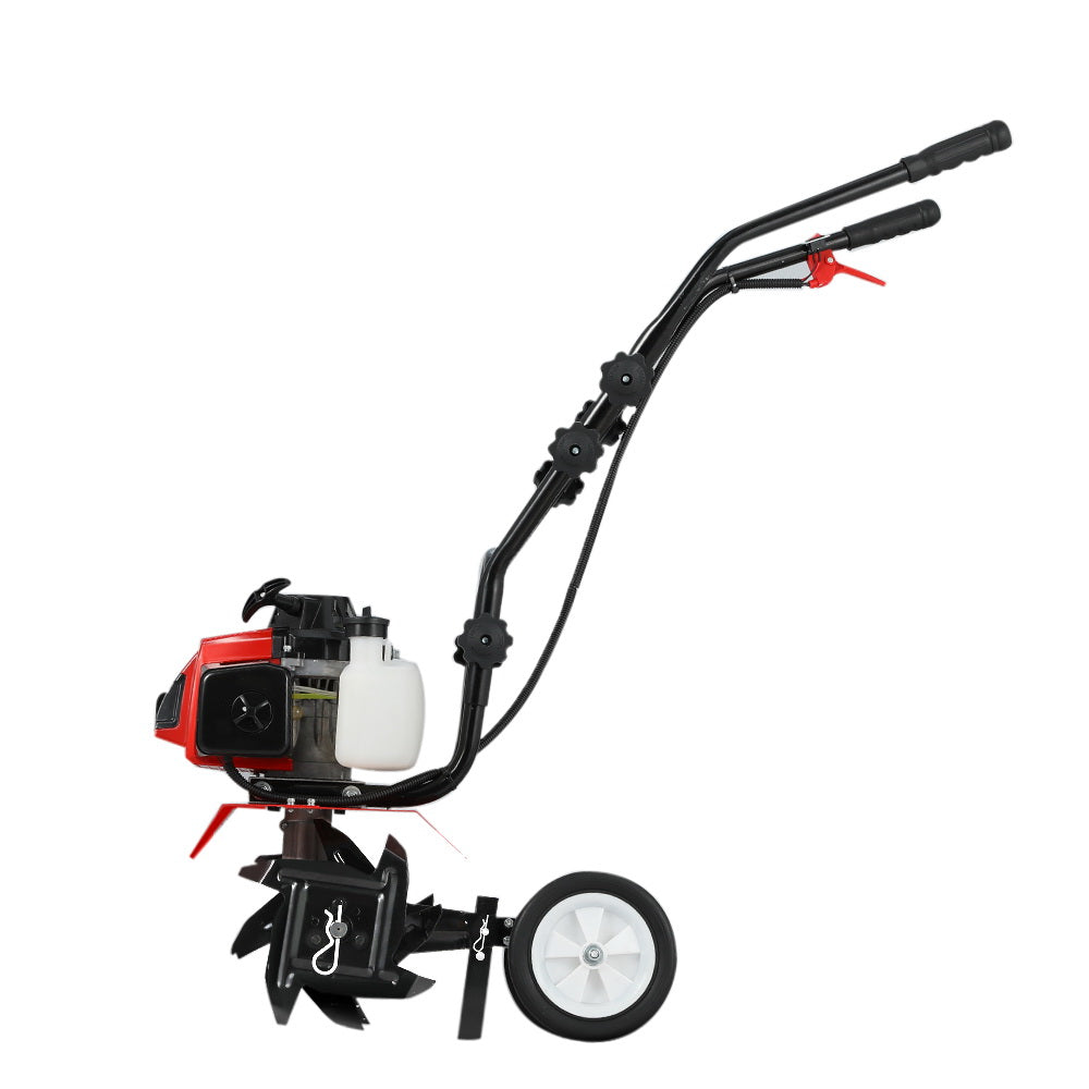 Garden Tiller 88CC Cultivator Rototiller with 4 Blades for Soil Plowing Rotary Hoe