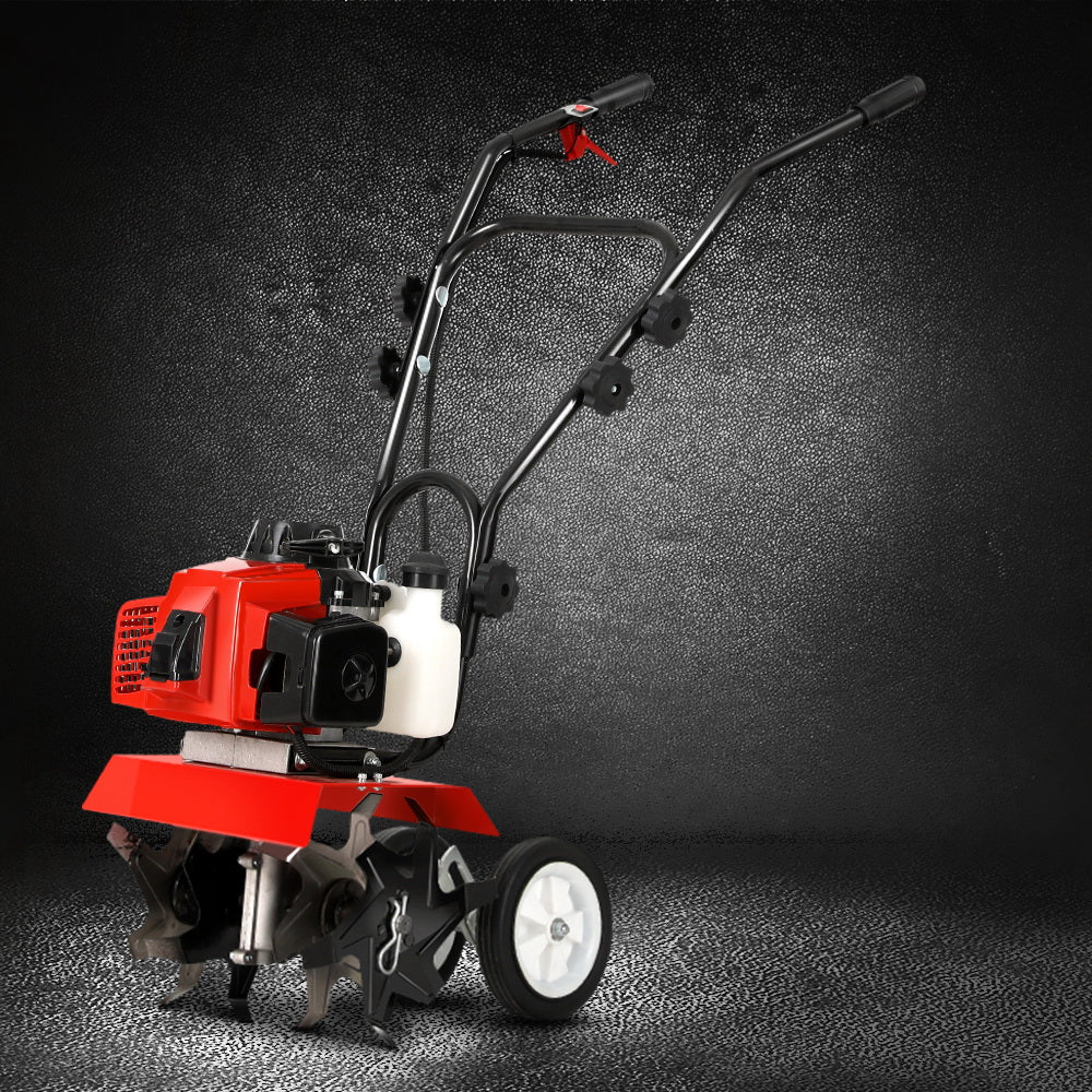 Garden Tiller 63CC Cultivator Rototiller with 4 Blades for Soil Plowing Rotary Hoe