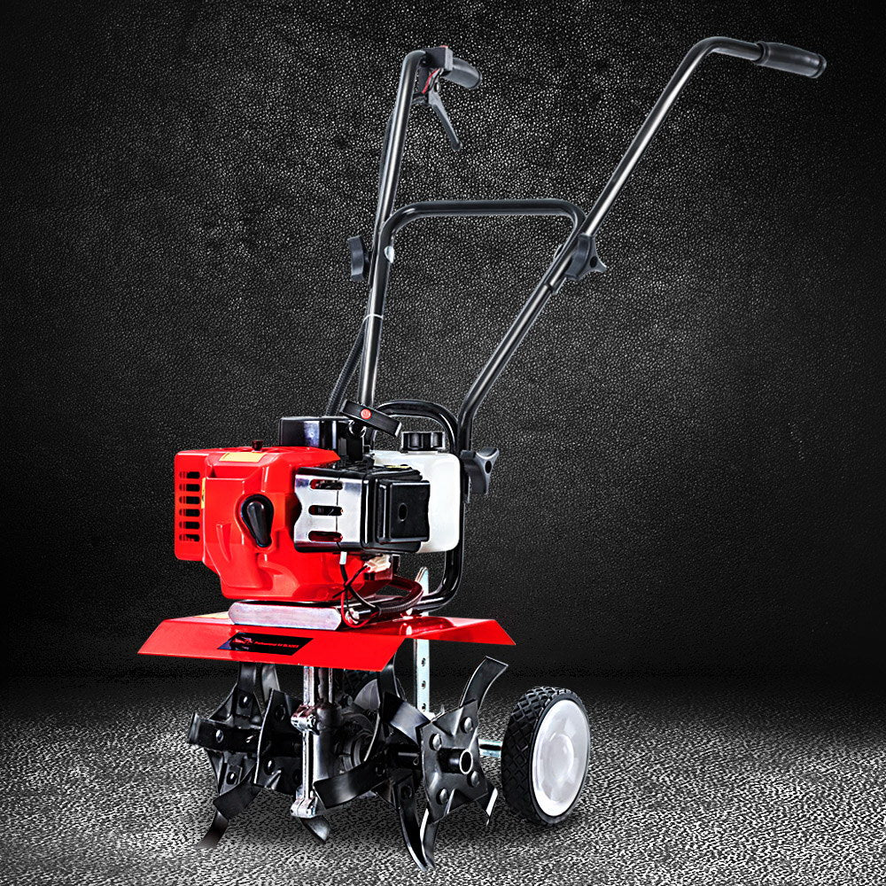 Garden Cultivator Tiller, 65CC, Petrol Rotary Hoe, 16 Tines