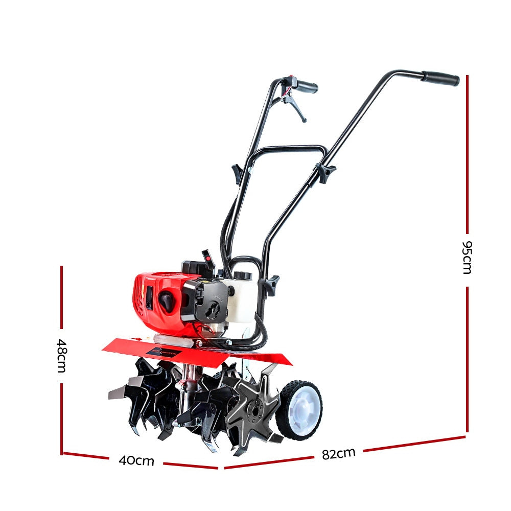 Garden Cultivator Tiller, 65CC, Petrol Rotary Hoe, 36 Tines