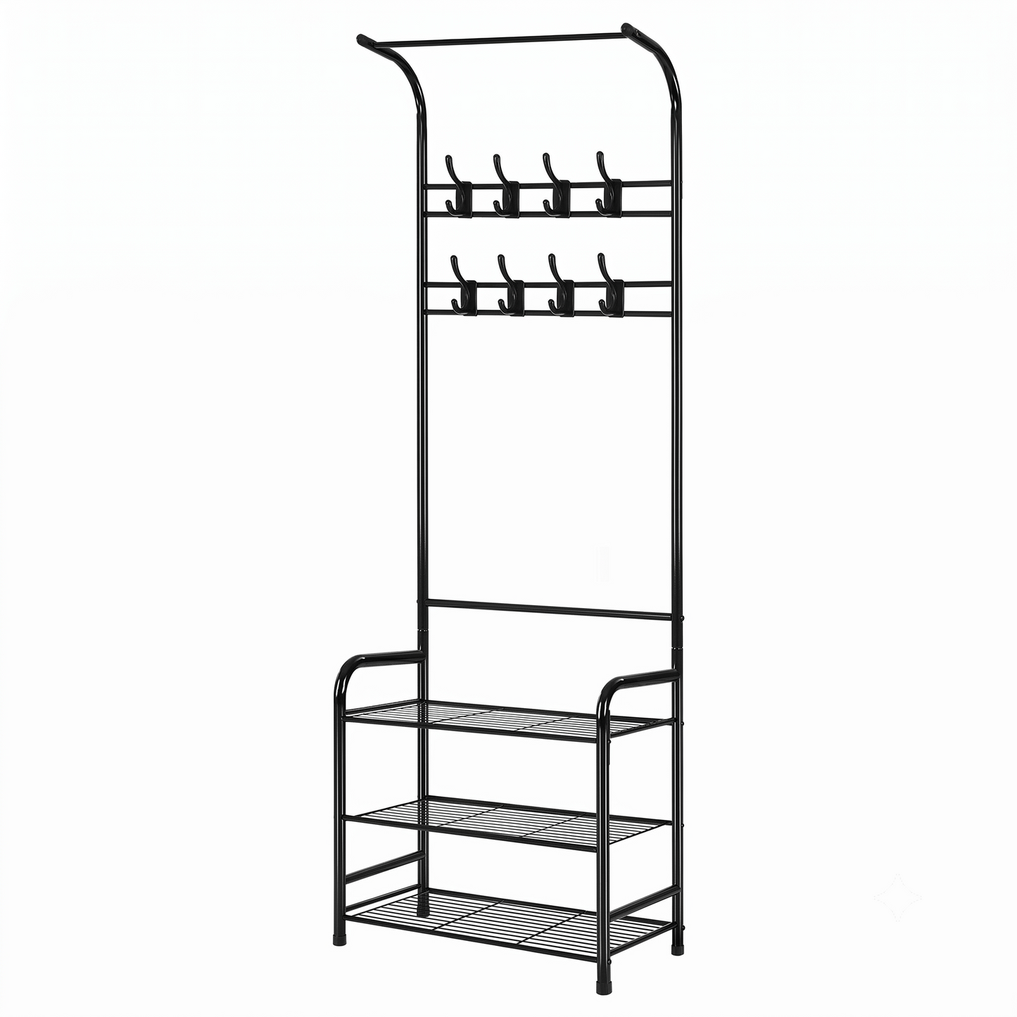 Clothes Rack Coat Stand Garment Portable Hanger Airer Organiser Shoe Storage Metal Black