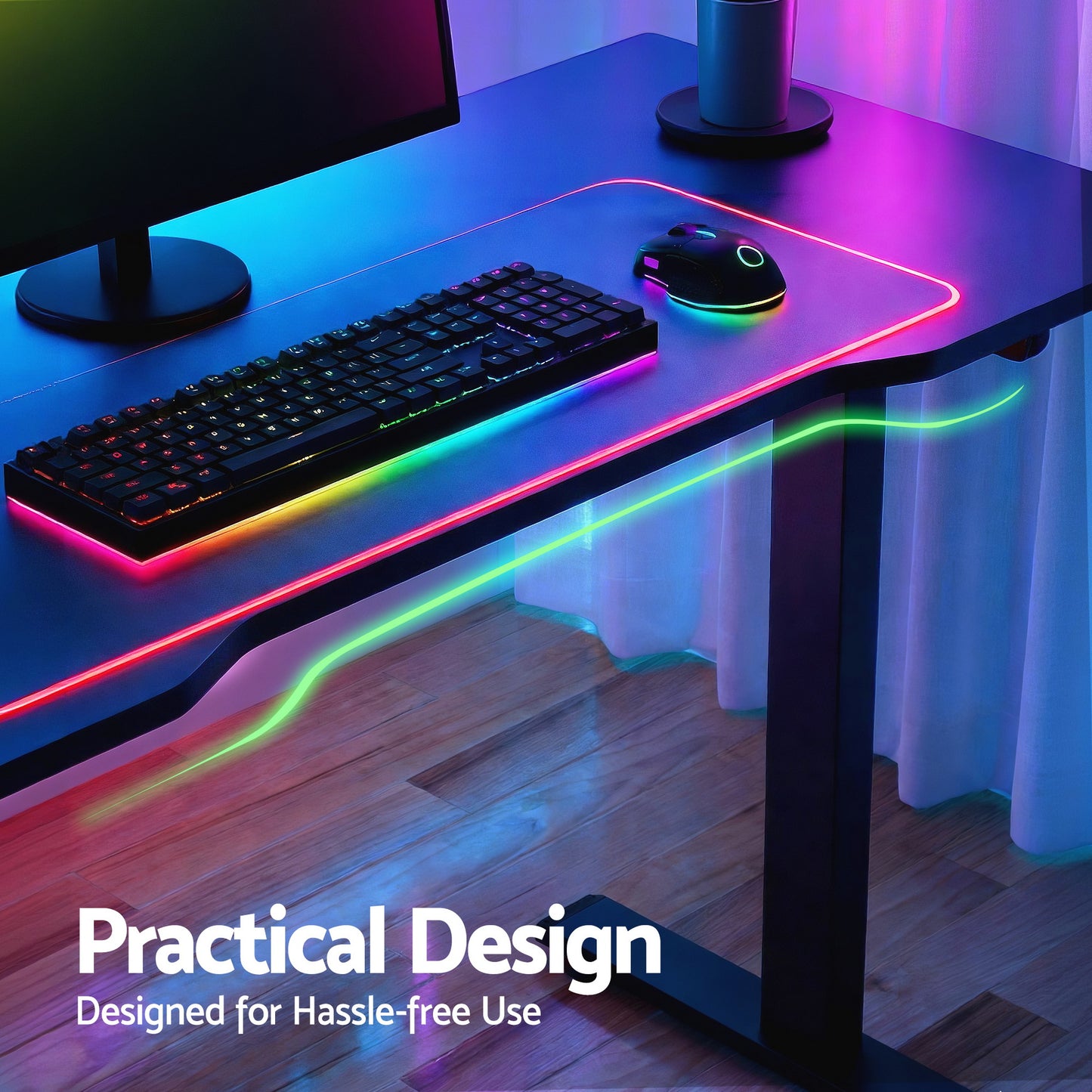Standing Desk Motorised Gaming Desk 140CM - Black