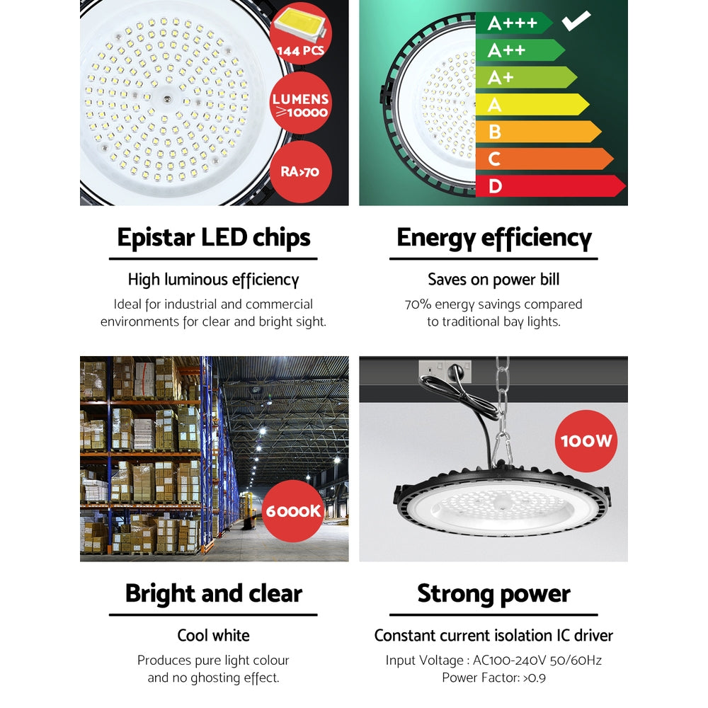 Leier High Bay Light LED 100W Industrial Lamp Workshop Warehouse Factory Lights