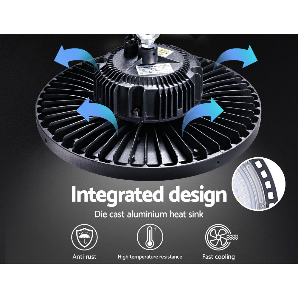 LED High Bay Light 150W Industrial Workshop Warehouse Gym - Black