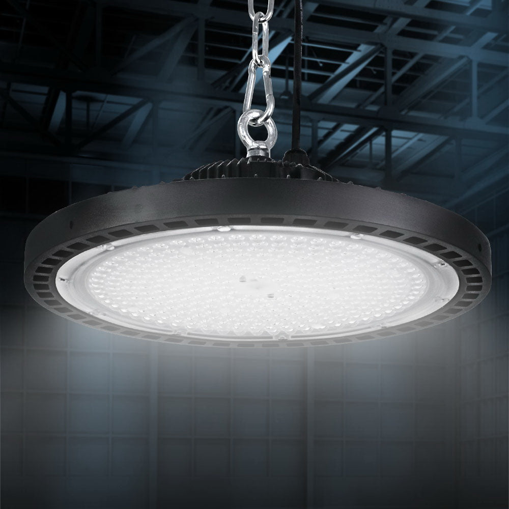LED High Bay Light 200W Industrial Workshop Warehouse Gym - Black