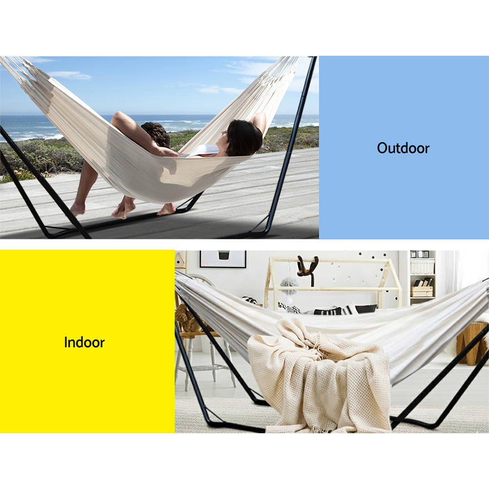Bed frame with hammock stand bedroom mattress