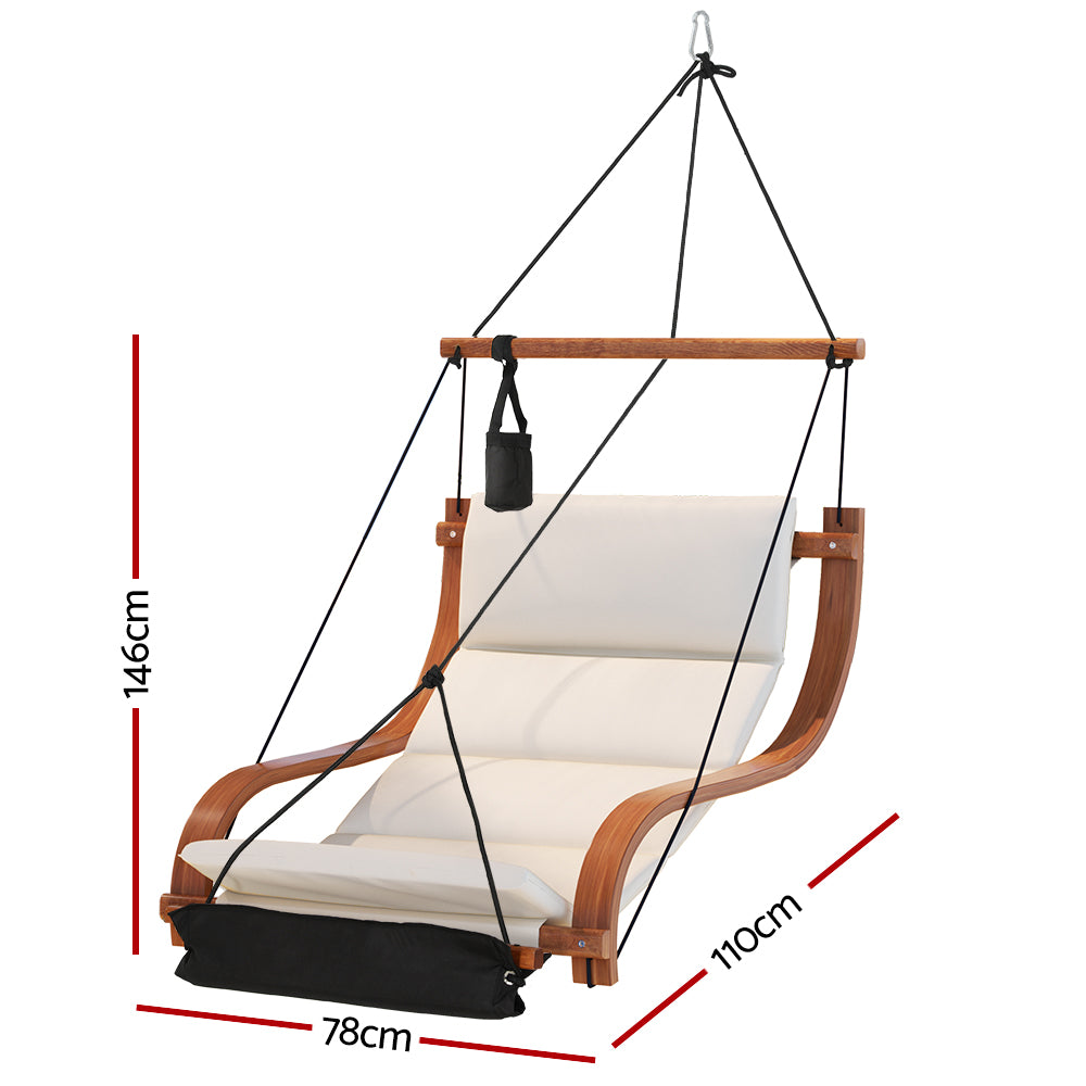 Hammock Chair Wooden Hanging Indoor Outdoor Lounge Patio