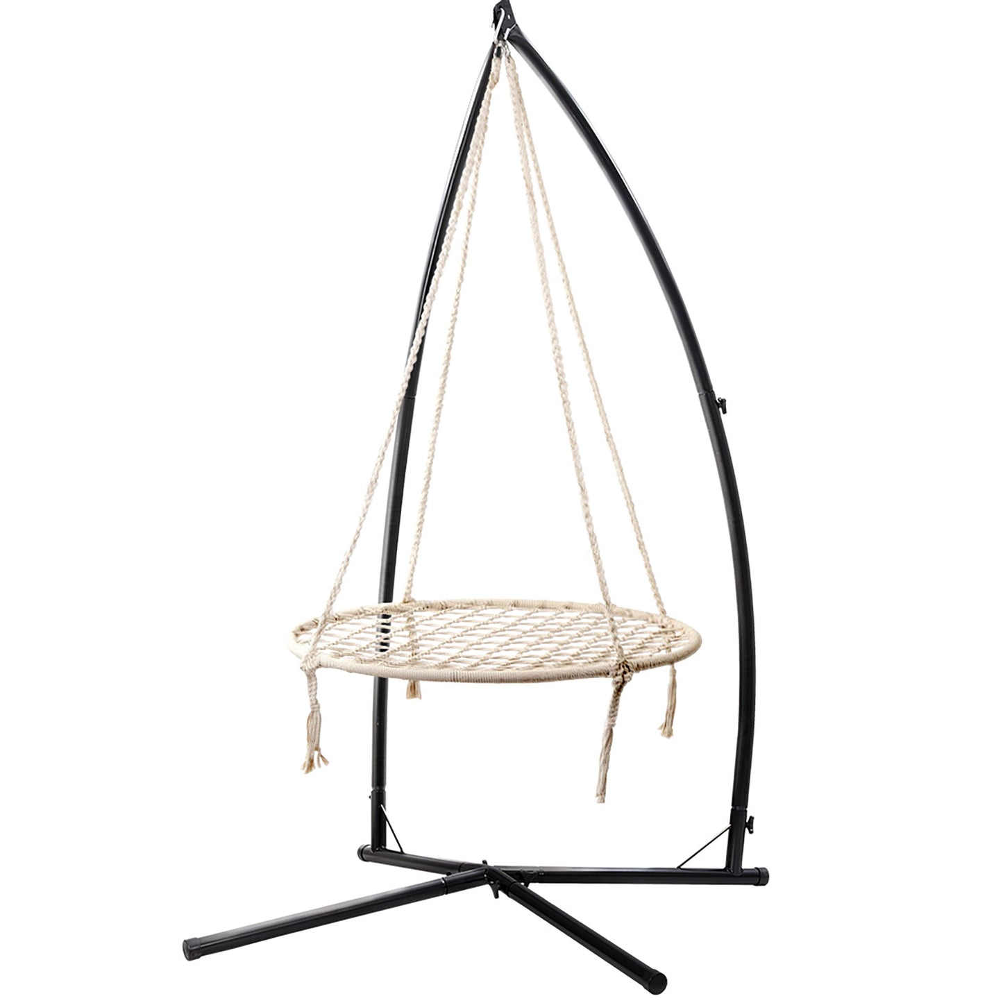 Kids Outdoor Nest Spider Web Swing Hammock Chair with Steel Stand - 100cm
