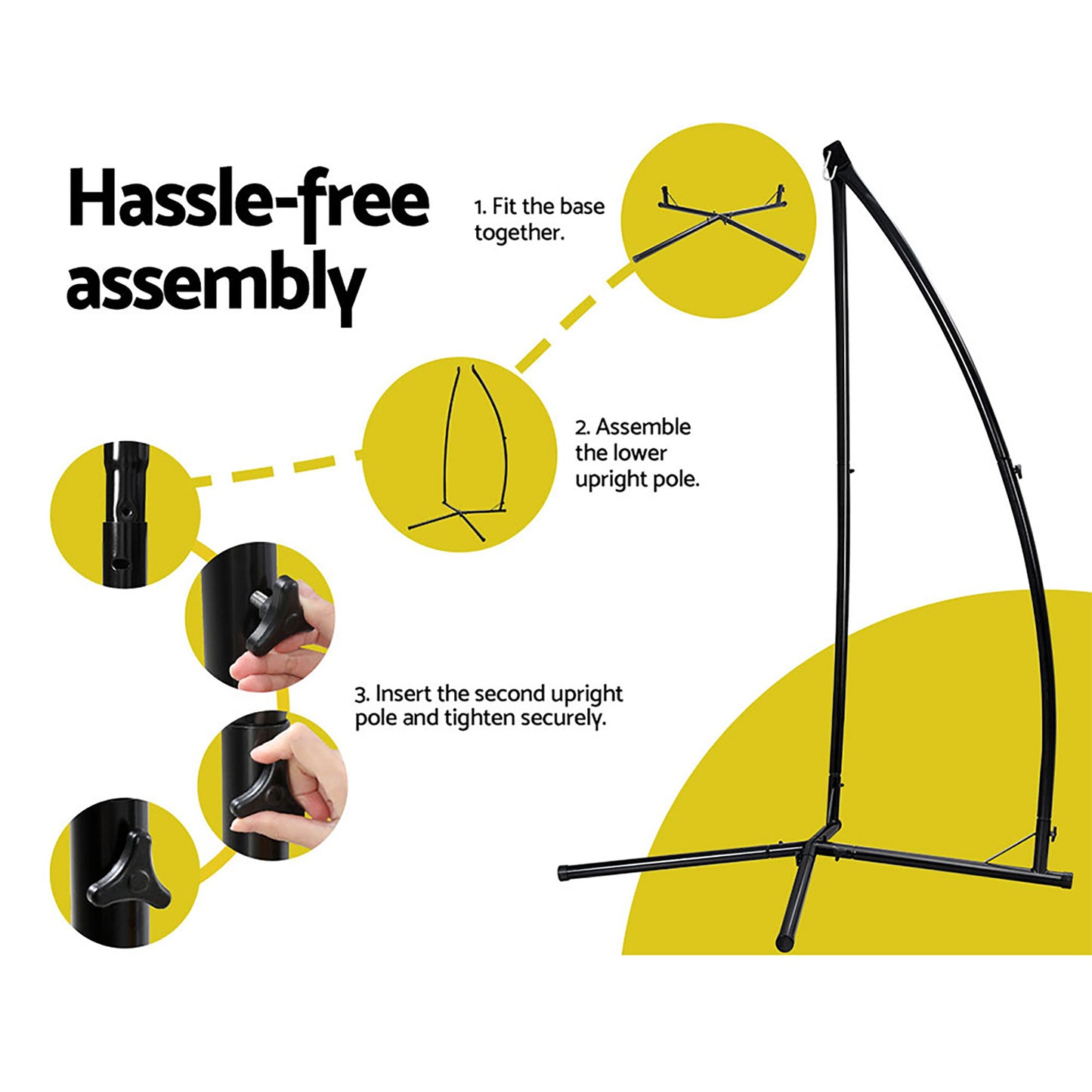 Kids Outdoor Nest Spider Web Swing Hammock Chair with Steel Stand - 100cm