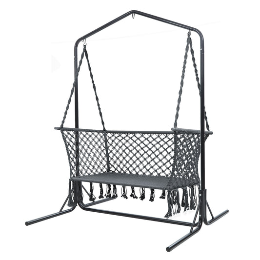 Outdoor Swing Hammock Chair with Stand Frame - 2 Seater Bench Furniture