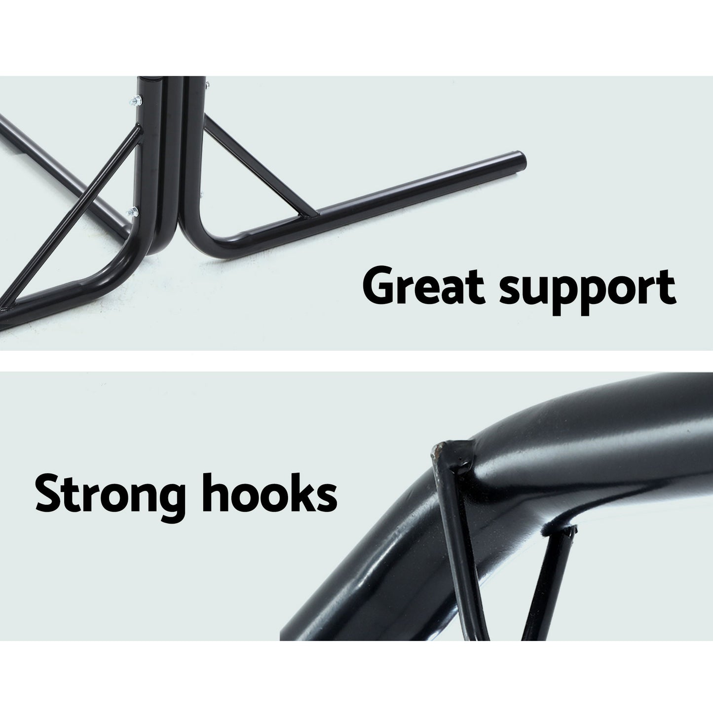 Outdoor Swing Hammock Chair with Stand Frame - 2 Seater Bench Furniture