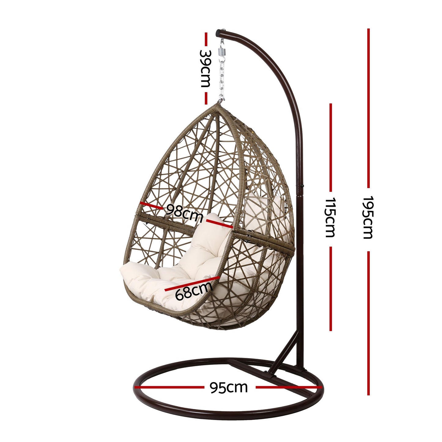 Outdoor Hanging Swing Chair Brown