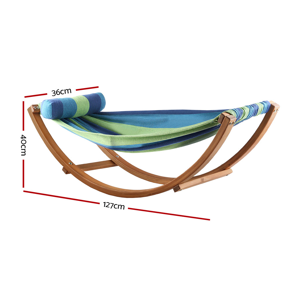 Kids Timber Hammock Bed Swing, Blue