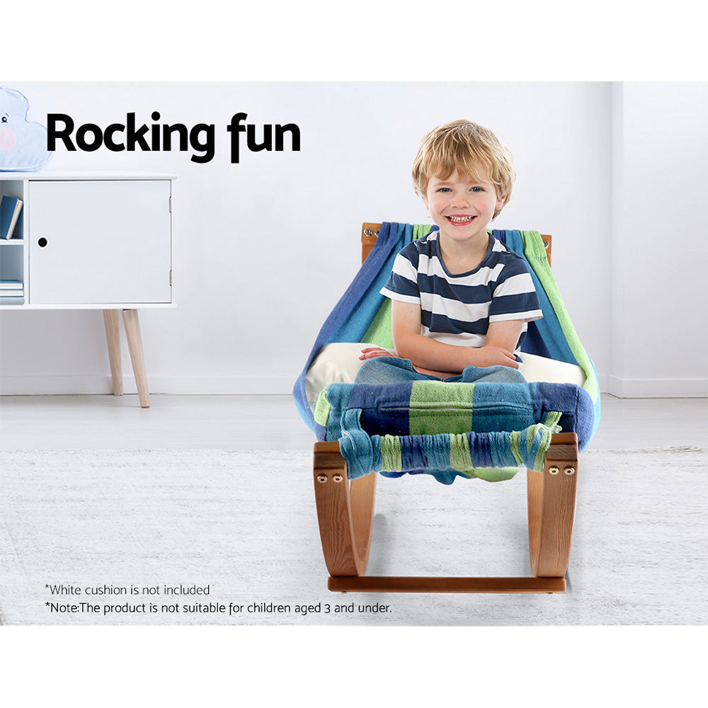 Kids Timber Hammock Bed Swing, Blue