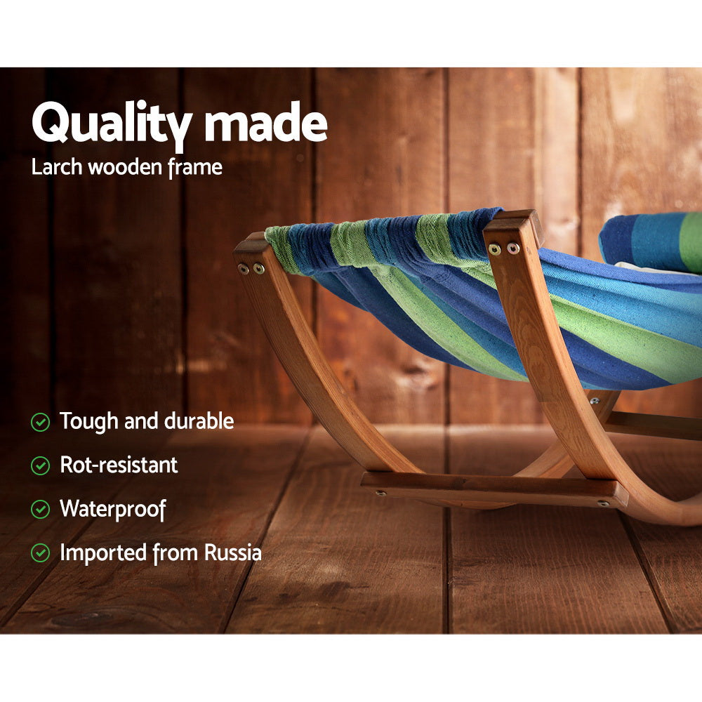 Kids Timber Hammock Bed Swing, Blue