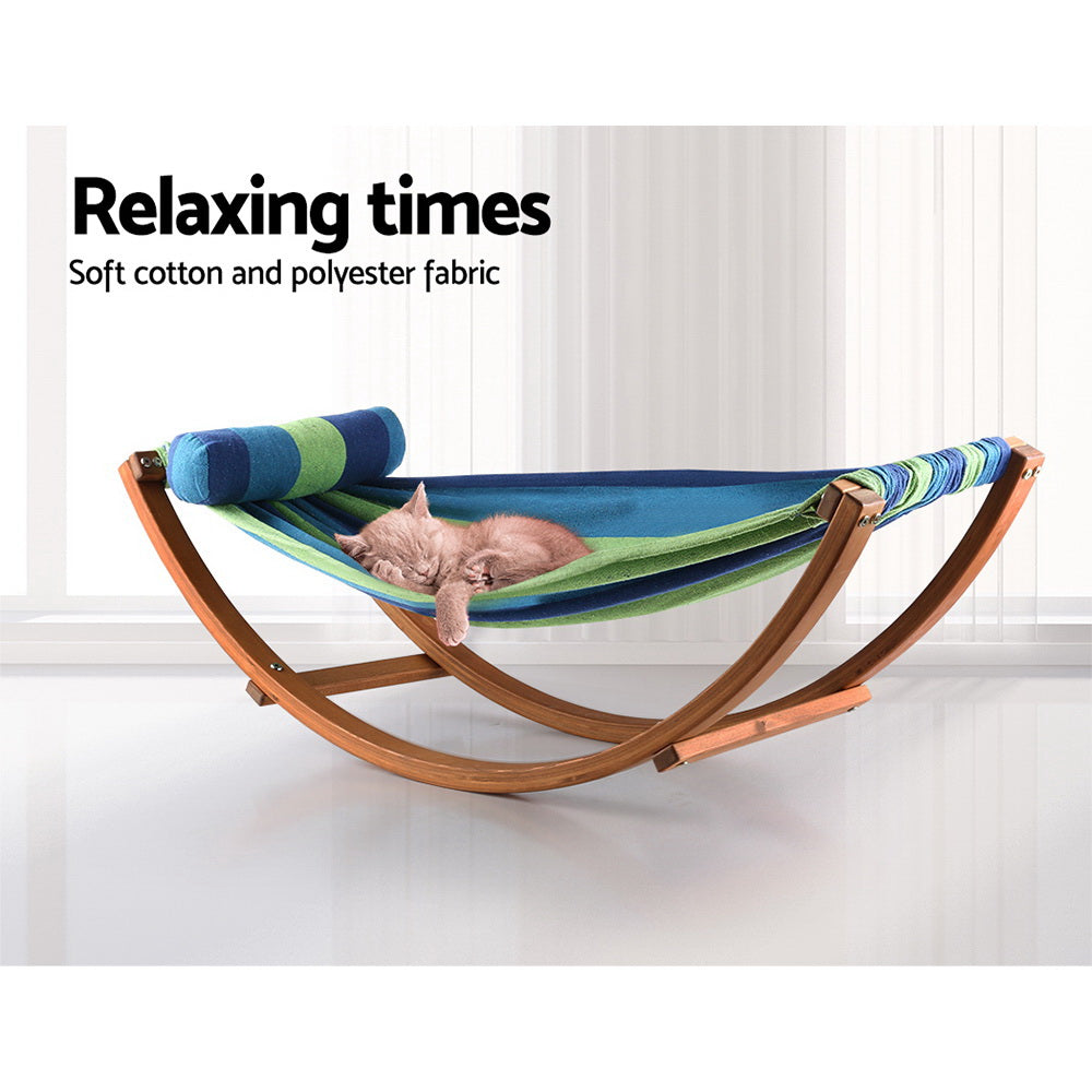 Kids Timber Hammock Bed Swing, Blue