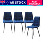 Levede 4x Dining Chairs Kitchen Velvet Blue