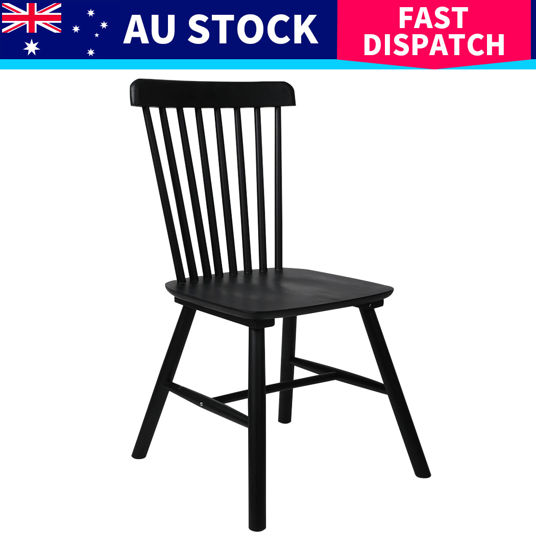 Levede 6x Dining Chairs Kitchen Winsor Black
