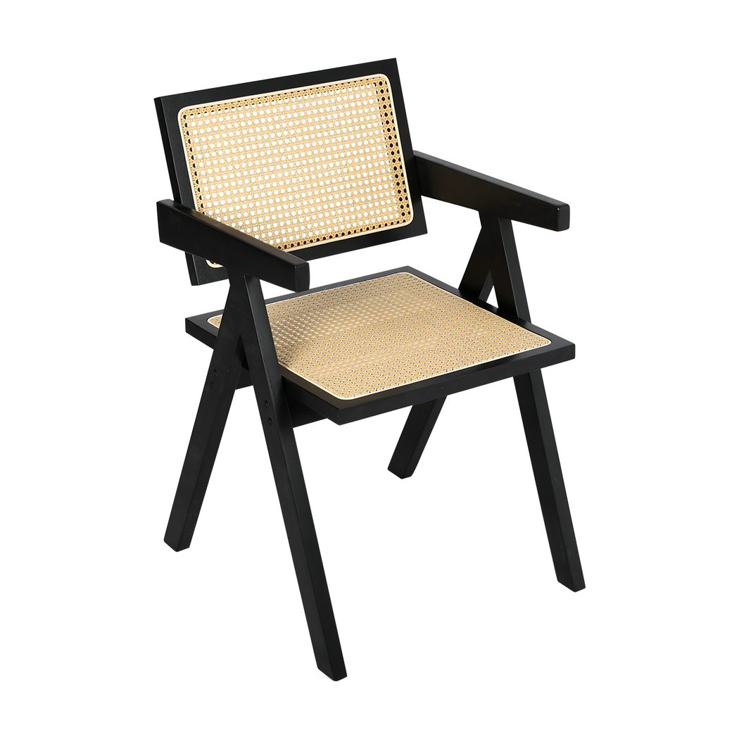 Levede 2x Black Wicker Armchair Dining Chair