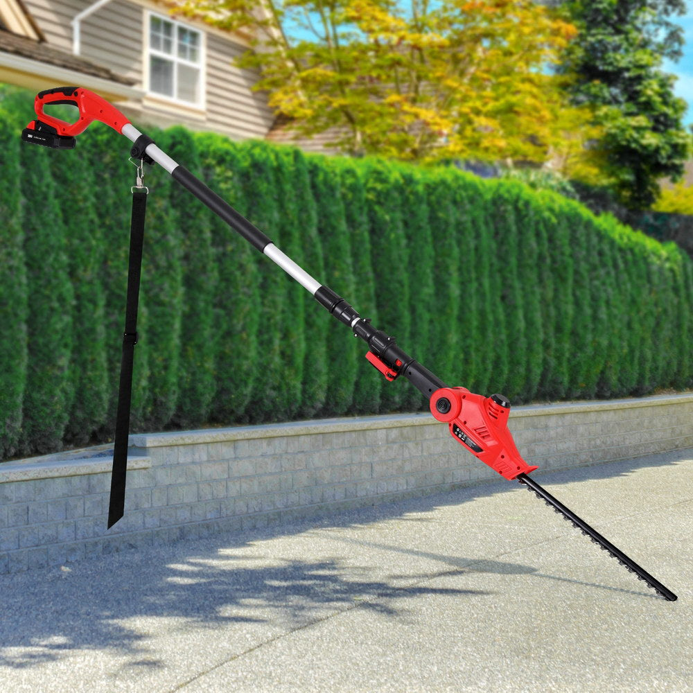 Cordless Pole Hedge Trimmer Garden Pruner Electric Cutter