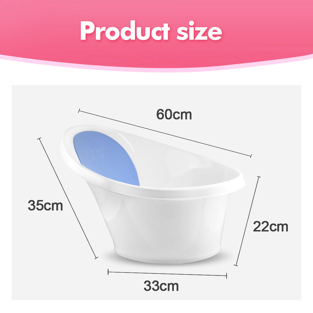 Blue Baby Bath With Backrest & Bum Bump Support