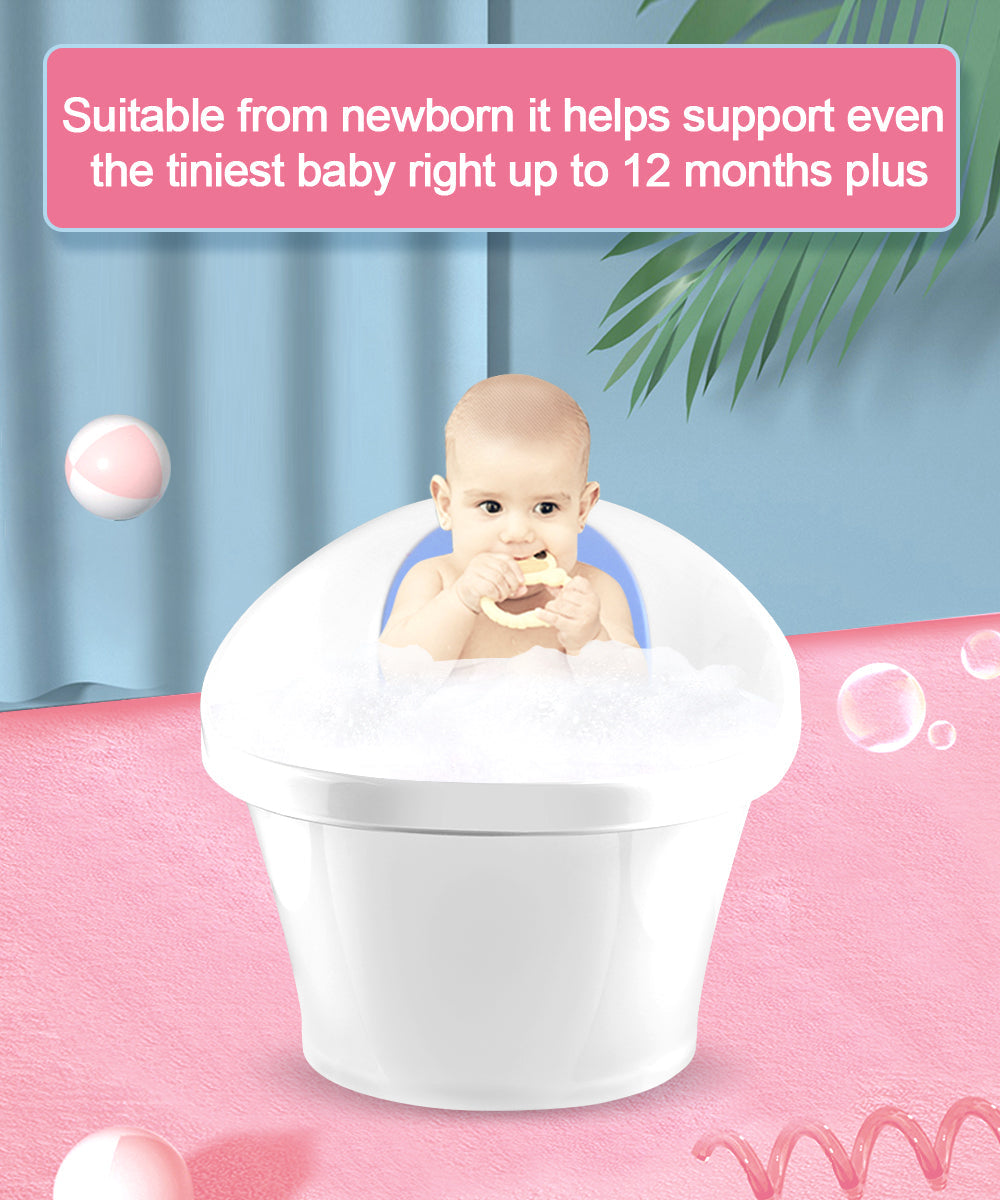 Blue Baby Bath With Backrest & Bum Bump Support